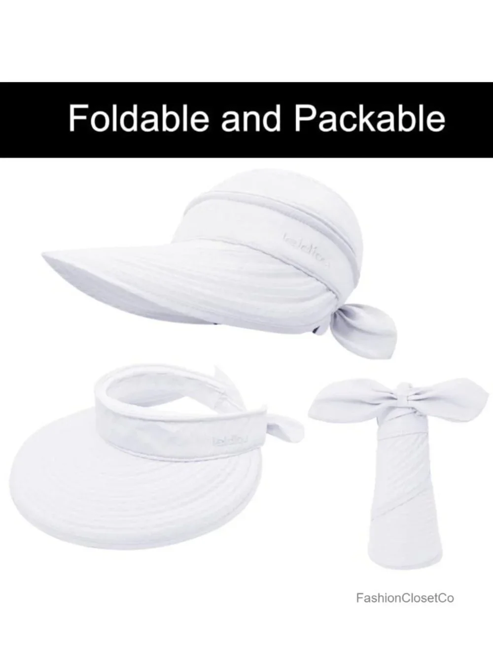 Wide Brim Sun Hat UV Protection Foldable 2 in 1 Beach Hat Summer
